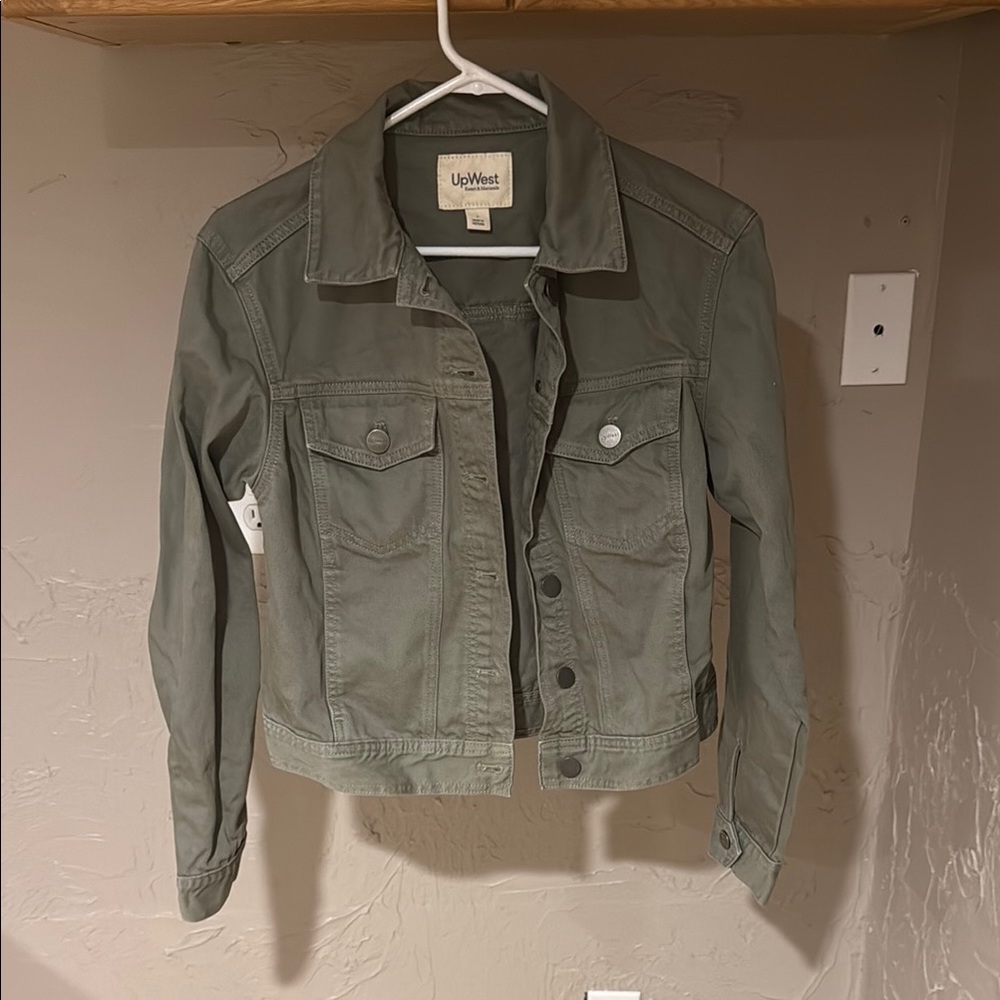 UpWest Green Jean Jacket Casual Cotton Blend
